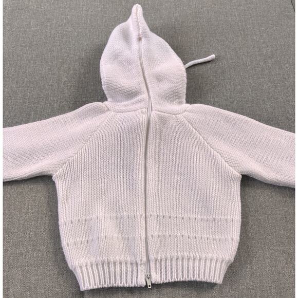 Vintage Quiltex Baby Hooded Sweater 0-6 Mo Peter Rabbit Ivory Beatrix Potter - Picture 4 of 5